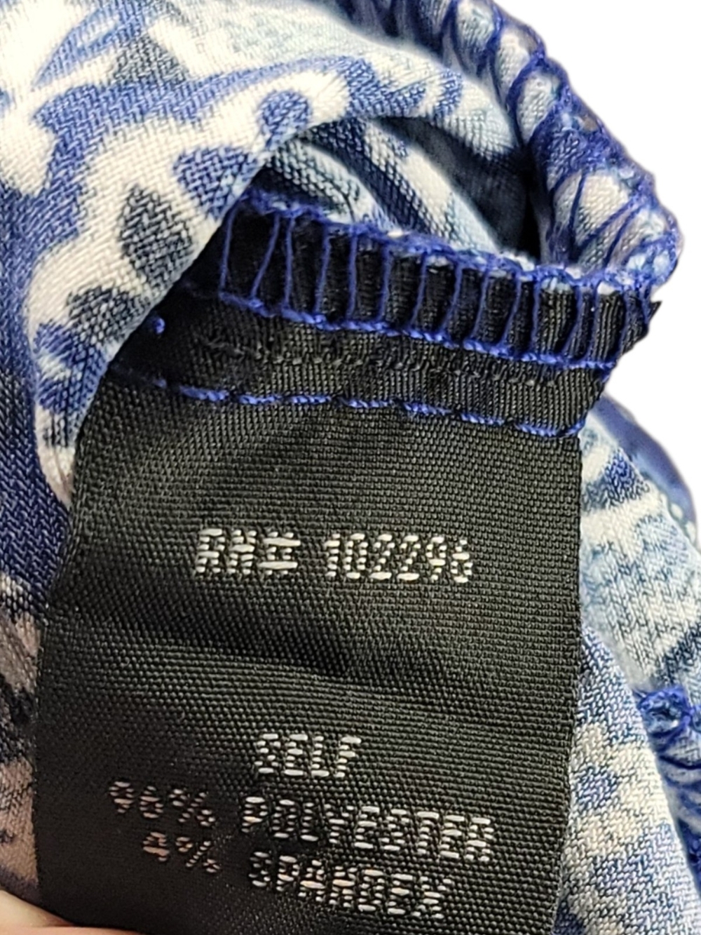 CONNECTED APPAREL - Size 14 Blue Patterned Cap Sleeve Dress - Picture 4 of 7